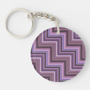 Mauve stripes stairs pattern key ring