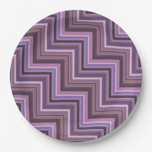 Mauve stripes stairs pattern paper plate