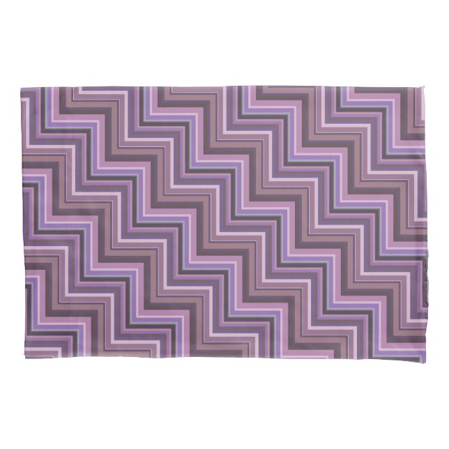 Mauve stripes stairs pattern pillowcase (Front)