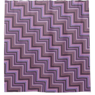Mauve stripes stairs pattern shower curtain