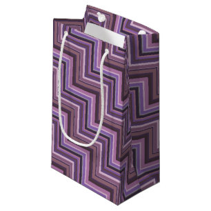 Mauve stripes stairs pattern small gift bag