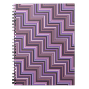 Mauve stripes stairs pattern spiral notebook