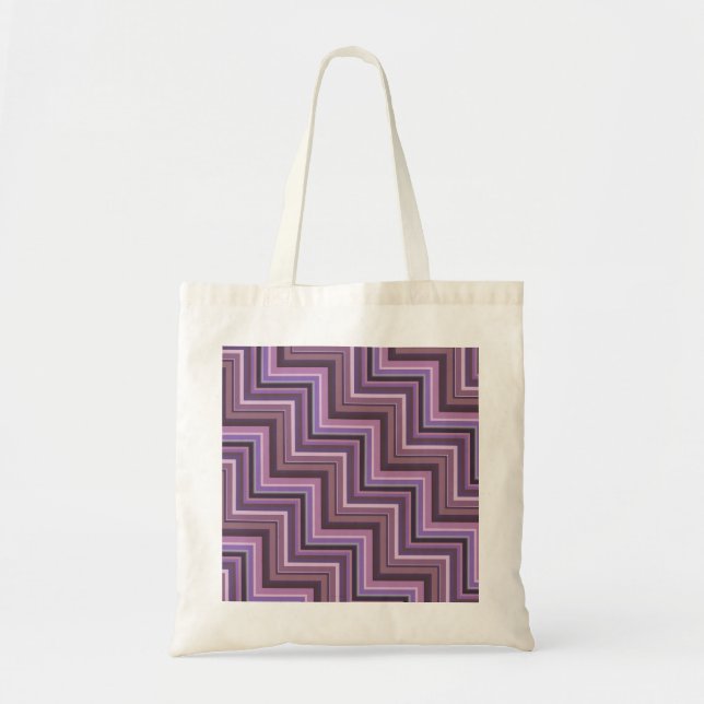 Mauve stripes stairs pattern tote bag (Front)