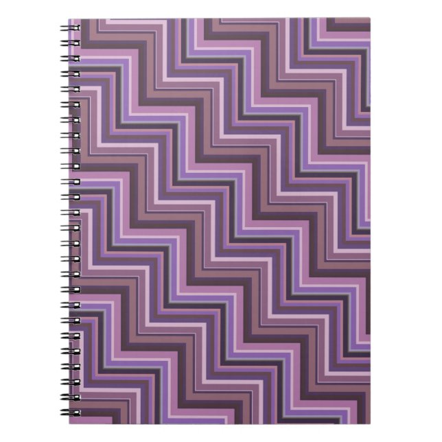 Mauve stripes stairs spiral notebook (Front)