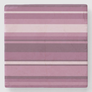 Mauve stripes stone coaster