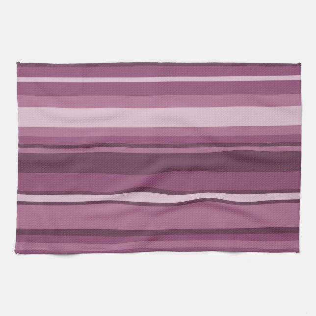Mauve stripes tea towel (Horizontal)