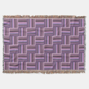 Mauve stripes weave pattern throw blanket
