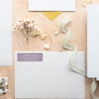 Mauve Stylised Names Wedding Return Address