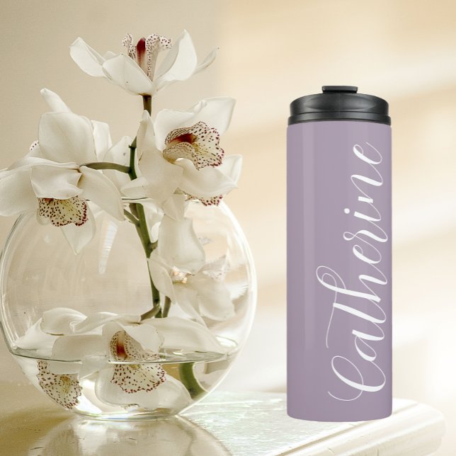 Mauve Stylised Wedding Bridesmaid Thermal Tumbler (In Situ)