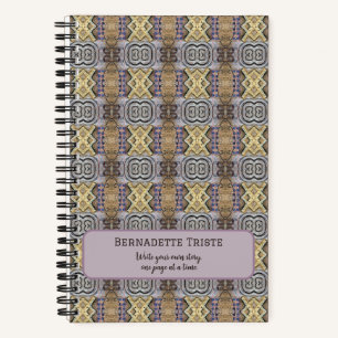 Mauve Tan Brown Geometric Seamless Pattern Notebook