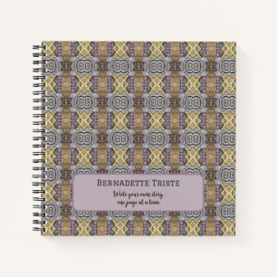Mauve Tan Brown Geometric Seamless Pattern Notebook