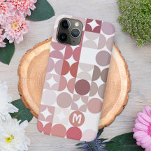  Mauve Taupe Blush Pink Midcentury Circles Pattern