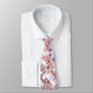 Mauve Taupe Dusty Blush Pink Retro Art Pattern Tie