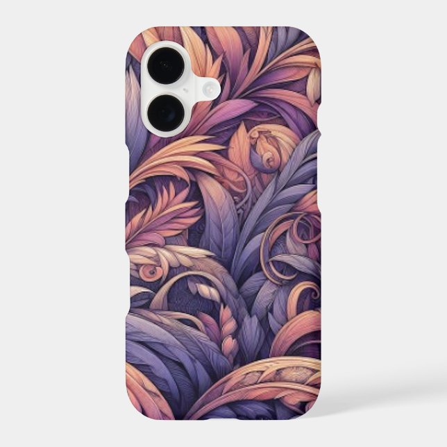 Mauve Taupe Pink Violet Purple Paisley Pattern iPhone Case (Back)