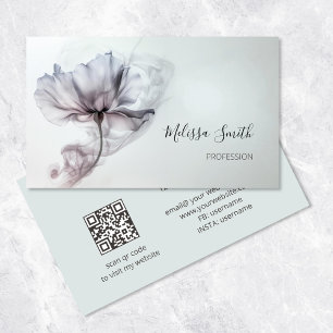 Mauve Transparent Flower And Haze Business Card