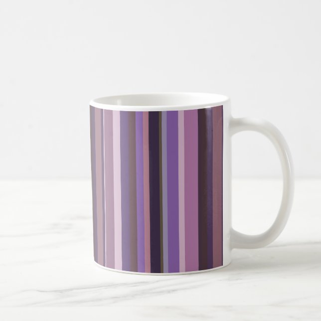 Mauve vertical stripes coffee mug (Right)