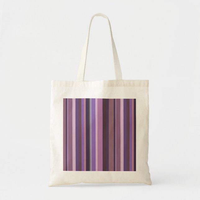 Mauve vertical stripes tote bag (Front)