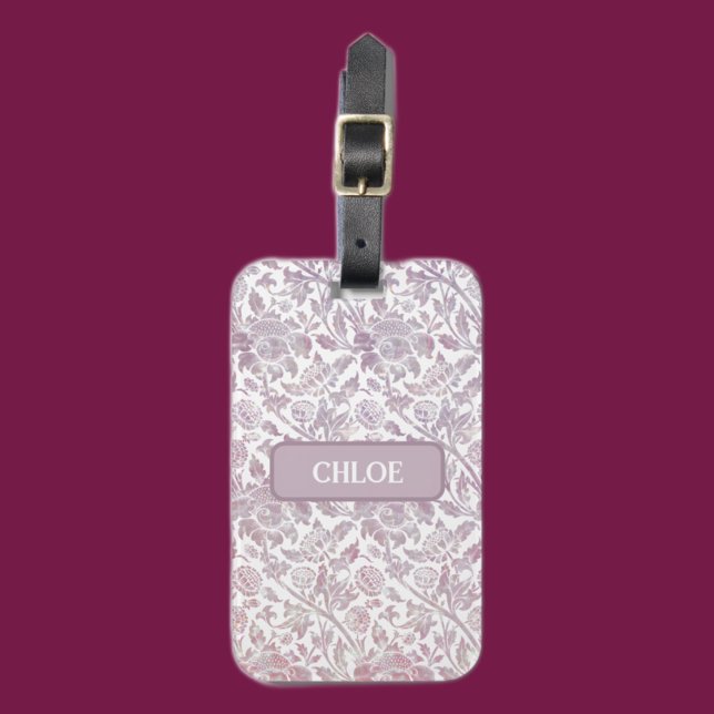 Mauve vintage botanical pattern   luggage tag (Creator Uploaded)