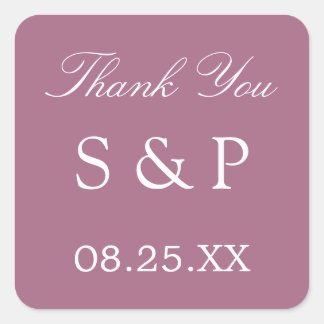 Mauve Wedding Favour Thank You Sticker