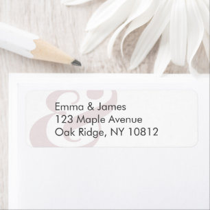 Mauve Wedding Return Address Label   Centred