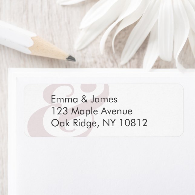 Mauve Wedding Return Address Label | Centred (Insitu)