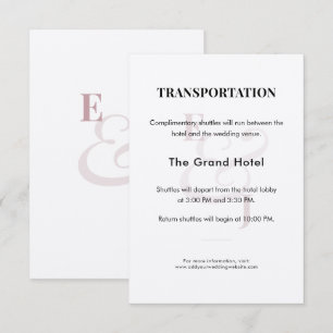 Mauve Wedding Shuttle Details Enclosure Card
