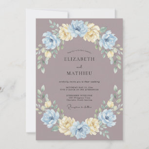 Mauve Whimsical Springtime Wedding Invitation