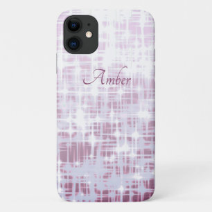 Mauve White Gradient Glow Sparkles Personalised Case-Mate iPhone Case