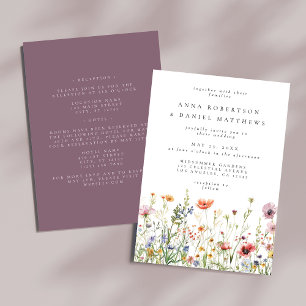Mauve Wildflower Wedding Invitation