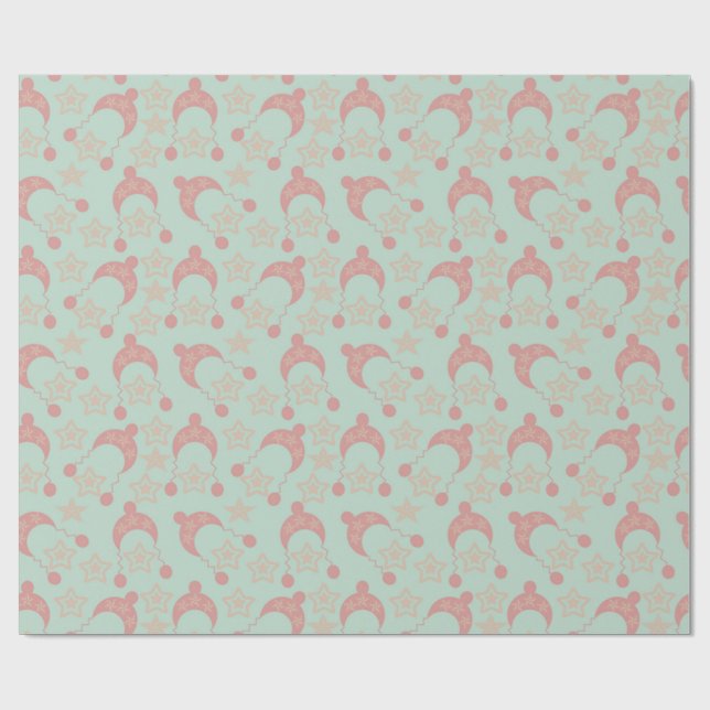 mauve winter hat wrapping paper (Flat)