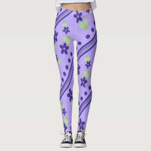 Mauve With Purple Flowered Leggings