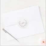 Mauve Wreath Monogram Elegant Wedding Classic Round Sticker<br><div class="desc">Elegant wedding stickers featuring a clean and timeless design with your monogram inside of a wreath crest.  These stickers are great as envelope seals or for wedding favours.</div>