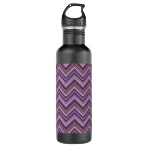 Mauve zigzag stripes 710 ml water bottle