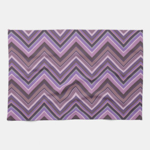 Mauve zigzag stripes tea towel