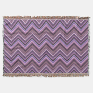 Mauve zigzag stripes throw blanket