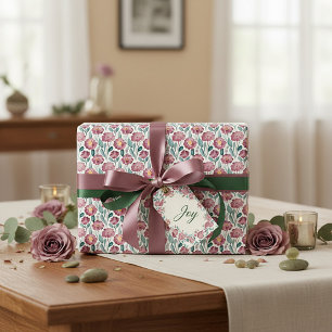 Mave watercolor floral pattern wrapping paper