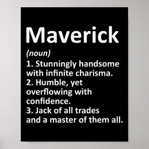 Maverick Definition Personalised Name Funny Birthd Poster