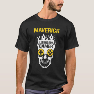 Maverick Name Gift - Personalised Legendary Gamer T-Shirt