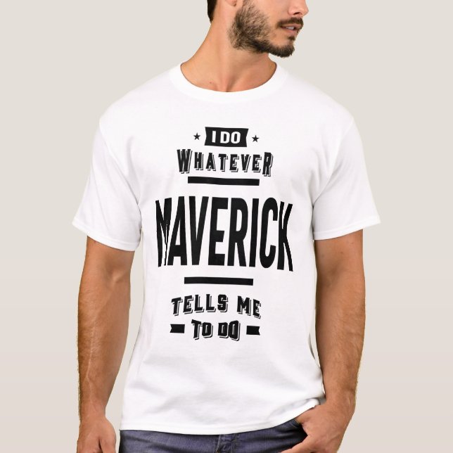 Maverick Personalised Name Birthday Gift T-Shirt (Front)