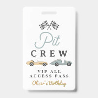 MAVERICK Race Car Birthday Party Pit Crew VIP Pass