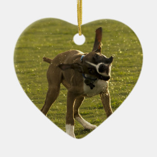 Maverick the Boxer Christmas Ornament