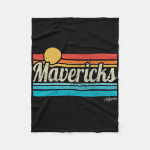 Mavericks California Retro Sunset Surf Trip I Love Fleece Blanket