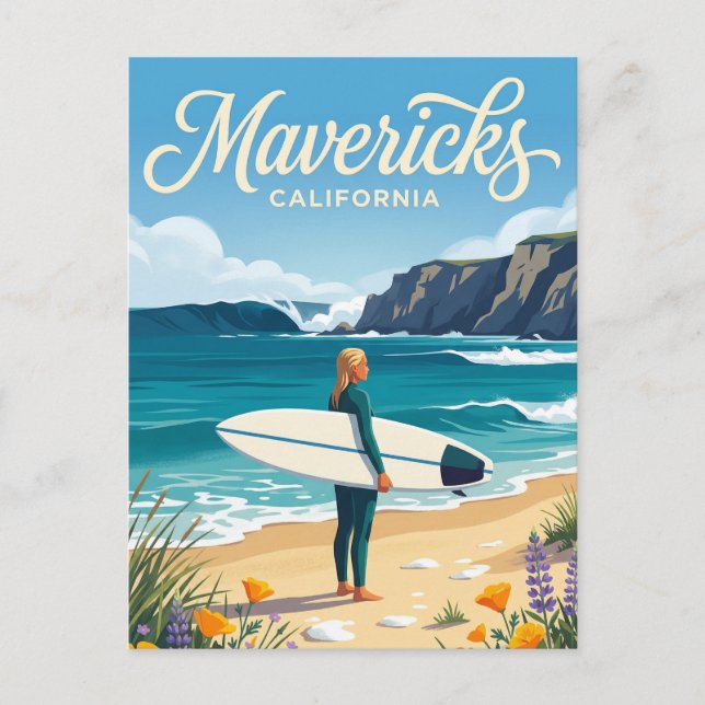 Mavericks, Half Moon Bay California Postcard (Front)