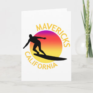 Mavericks Surfing California Vacation Card