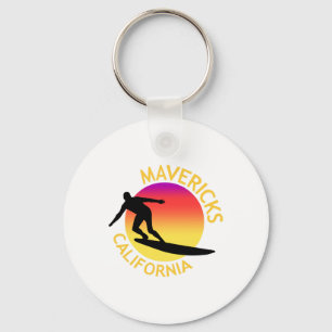 Mavericks Surfing California Vacation Key Ring