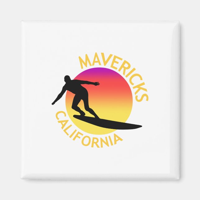 Mavericks Surfing California Vacation  Magnet (Front)