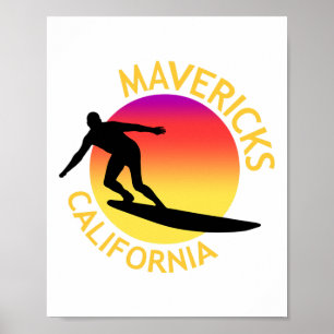 Mavericks Surfing California Vacation  Poster