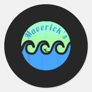 Maverick's Surfing Surf California Beaches Classic Round Sticker