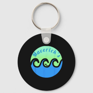 Maverick's Surfing Surf California Beaches Key Ring