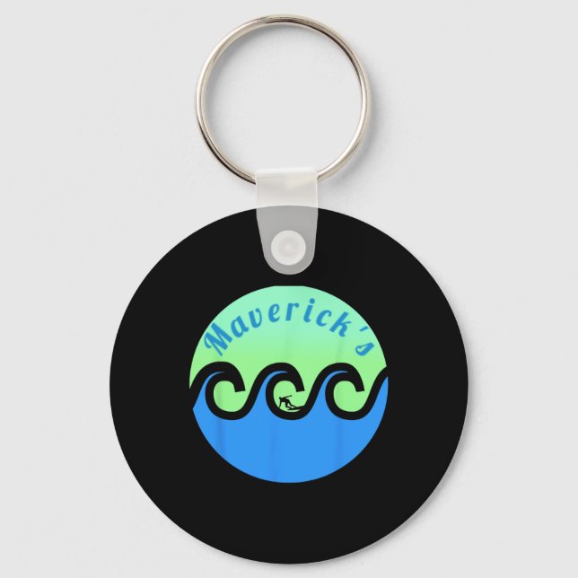 Maverick's Surfing Surf California Beaches  Key Ring (Front)